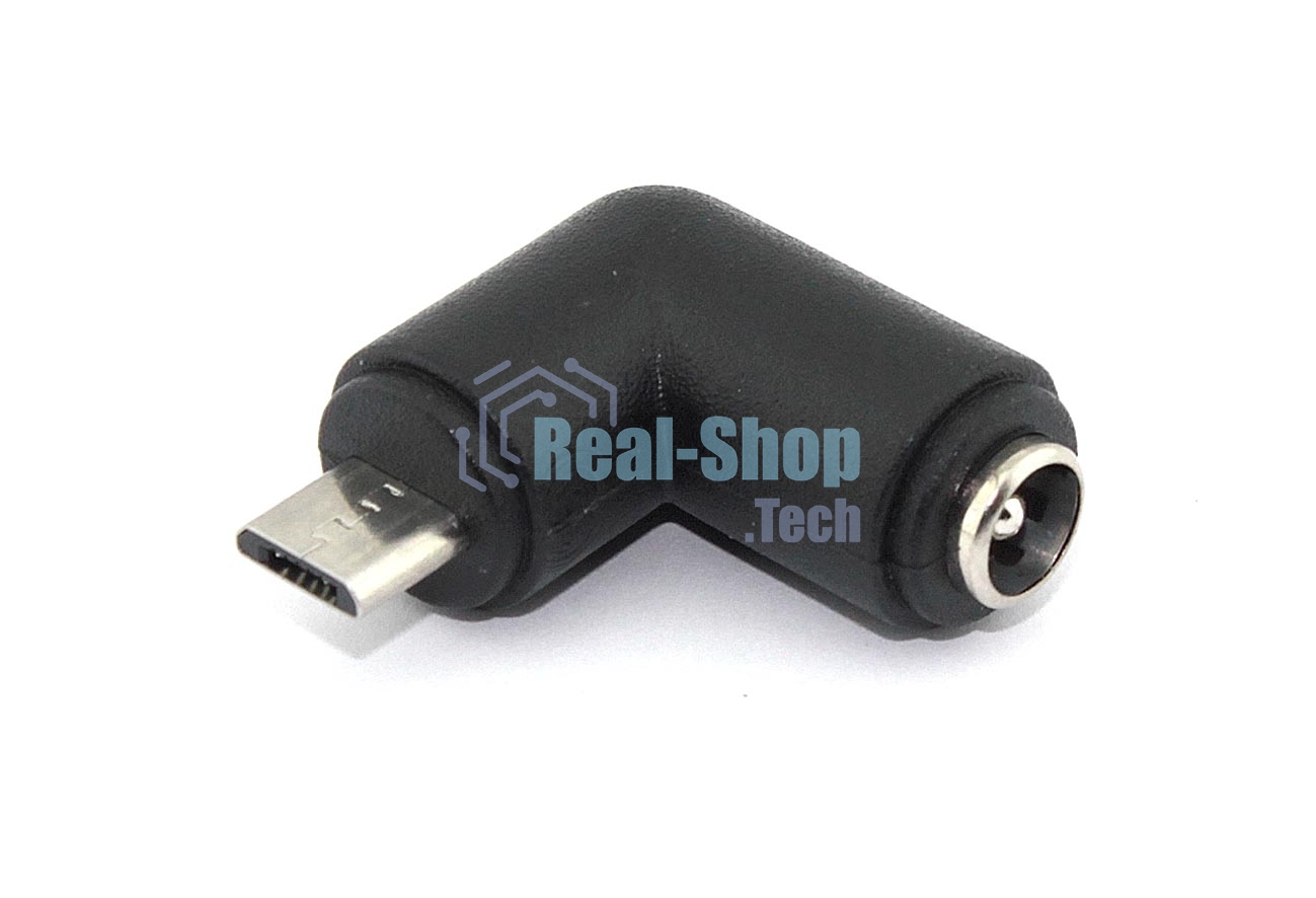 Переходник 5,5х2,5 на Micro USB угловой