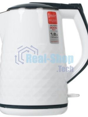 Электрочайник Centek CT-0025 белый, 1.8 л, 2000 Вт, скрытый нагревательный элемент