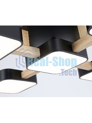 Светильник Ambrella light FL4883/5 BK/WD черный/дерево 90W 3000-6000K 675*675*110 (без ПДУ)
