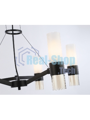 Люстра Ambrella light LH55104/6 BK/FR/TI черный/белый матовый/янтарь E14*6 max 40W D650*1080