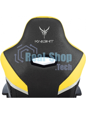Кресло игровое Knight Thunder 5X черный/желтый эко.кожа крестов. металл