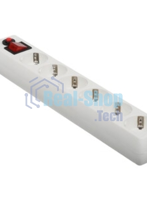 Сетевой фильтр Гарнизон ECL-6-W-5, 6 р, 10А, 5 м, ур.защиты 4, белый, пакет