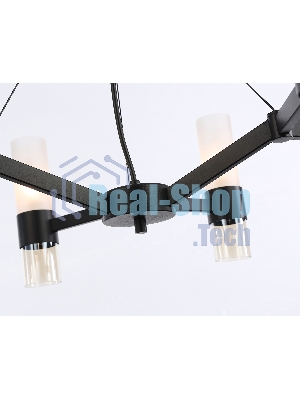 Люстра Ambrella light LH55104/6 BK/FR/TI черный/белый матовый/янтарь E14*6 max 40W D650*1080