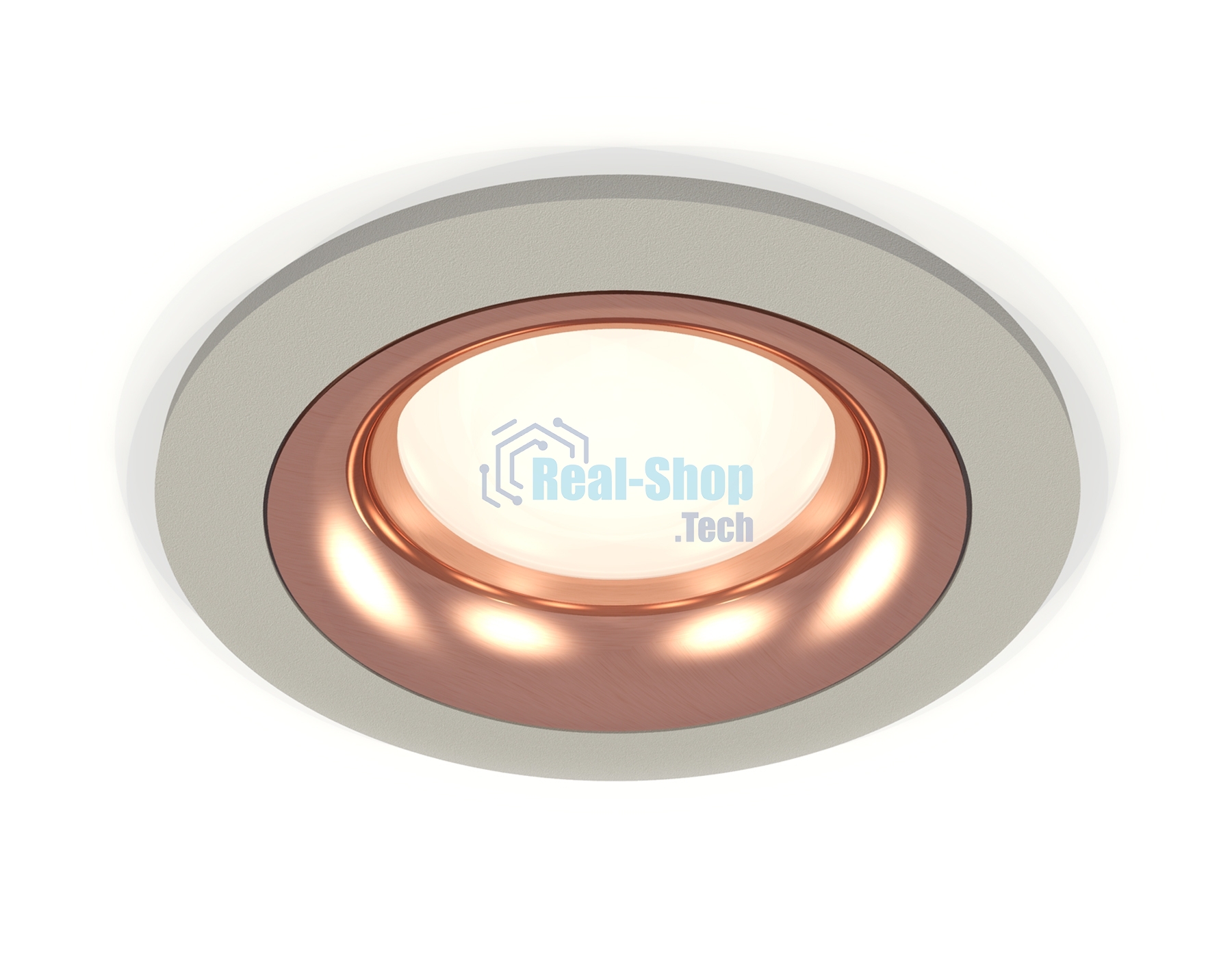 Комплект встраиваемого светильника Ambrella light XC7623006 SGR/PPG серый песок/золото розовое полированное MR16 GU5.3 (C7623, N7015)
