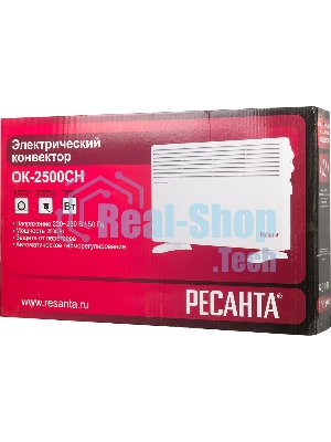 Конвектор Ресанта ОК-2500СН белый, 2500 Вт, 25 м2, термостат