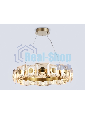 Светильник Ambrella light LH31027 BS/TI латунь/янтарь 72W 3000K D700*150