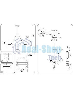 Люстра Ambrella light LH55104/6 BK/FR/TI черный/белый матовый/янтарь E14*6 max 40W D650*1080