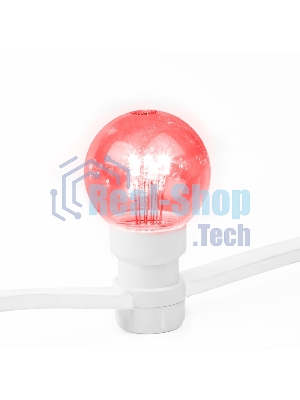 Гирлянда Neon-night LED Galaxy Bulb String 10м, белый каучук, 25 лампx6 LED красный, влагостойкая IP65