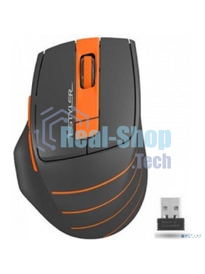 Мышь беспроводная A4Tech Fstyler FG30 серый/оранжевый, 2000 dpi, радиоканал, USB, кнопки - 5