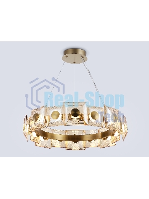 Светильник Ambrella light LH31027 BS/TI латунь/янтарь 72W 3000K D700*150