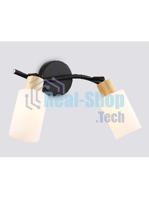 Светильник Ambrella light TR8721/2 BK/WD черный/дерево E14/2 max 60W 380*100*210