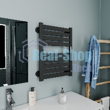 Полотенцесушитель дизайнерский электрический BAU Elite Elegant Black 60х45, подключение справа, черн
