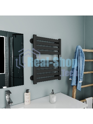 Полотенцесушитель дизайнерский электрический BAU Elite Elegant Black 60х45, подключение справа, черн