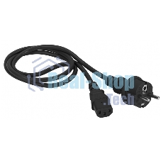 Шнур питания Lanmaster C13-Schuko прямая, 3х0.75, 220В, 10А, черный, 5 метров