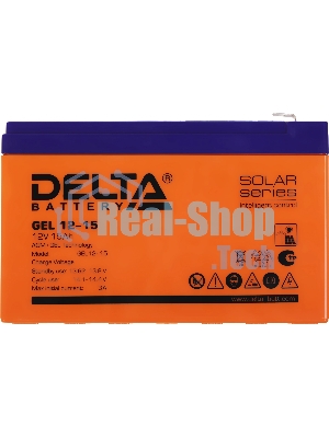 Батарея Delta GEL 12-15 (12V/15А·ч) свинцово- кислотный аккумулятор