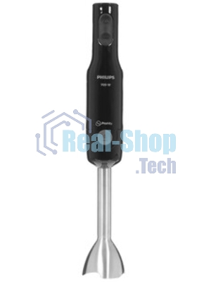 Блендер погружной Philips HR2543/90, 700 Вт, 1 скорость, турбо режим, стакан для взбивания, венчик, измельчитель, черный
