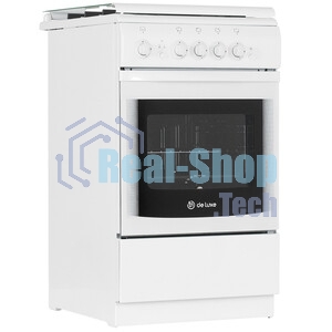 Плита газовая De Luxe 506040.04Г (КР) ЧР белый, конфорок 4 газовых, духовка 60 л, 50 см x 85 см x 60 см