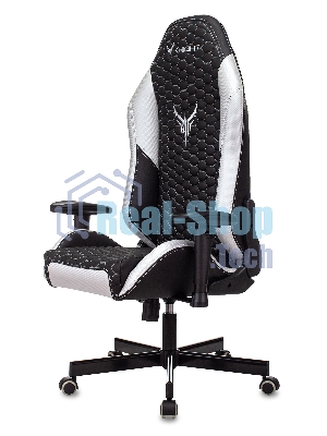 Кресло Knight Neon черный/серебряный, экокожа, 120 кг, механизм качания