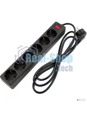 Сетевой фильтр 5bites GARDA SP6B-518 6S, 3x0.75 мм2, 1.8 м, черный