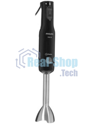 Блендер погружной Philips HR2543/90, 700 Вт, 1 скорость, турбо режим, стакан для взбивания, венчик, измельчитель, черный