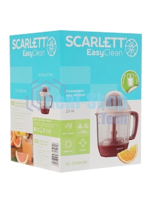 Соковыжималка Scarlett SC-JE50C08 красный/белый, цитрусовая, 25 Вт, 1200 мл, механическое