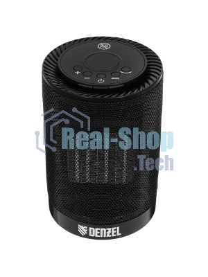 Тепловентилятор керамический Denzel DTFC-1200, черный, 600/1200 Вт, 12 м2, 3 режима, термостат