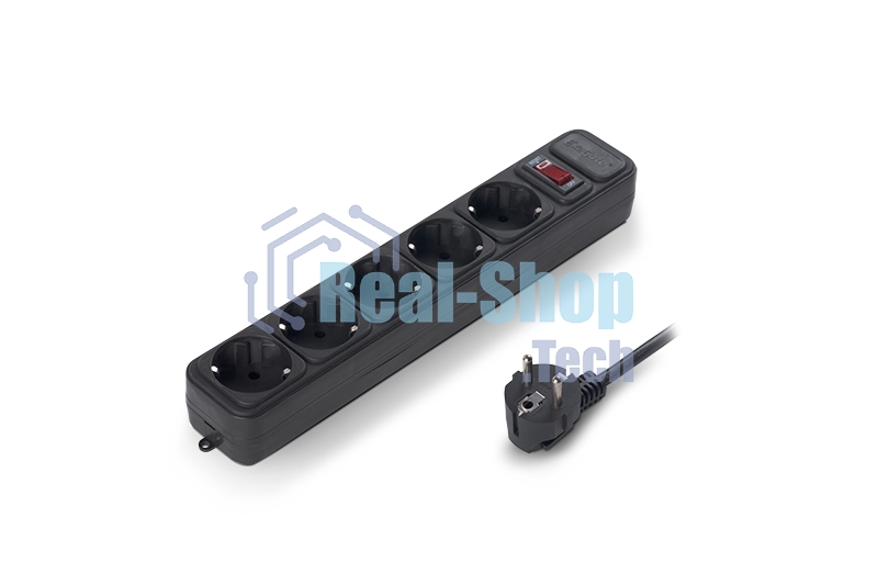 Сетевой фильтр ExeGate EX221185RUS SP-5-3B (5 розеток, 3 м, евровилка, черный)