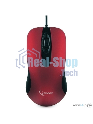 Мышь проводная Gembird MOP-400-R красный, 1000 dpi, USB, кнопки - 3