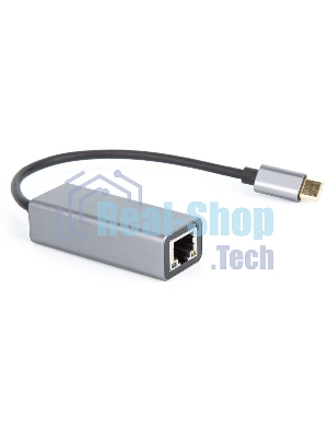 Кабель-переходник USB 3.1 Type-C -->RJ-45 1000Mbps Ethernet, Aluminum Shell, 0.15м VCOM DU320M
