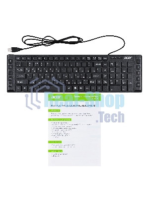 Клавиатура проводная Acer OKW010 ZL.KBDEE.002, USB, черный