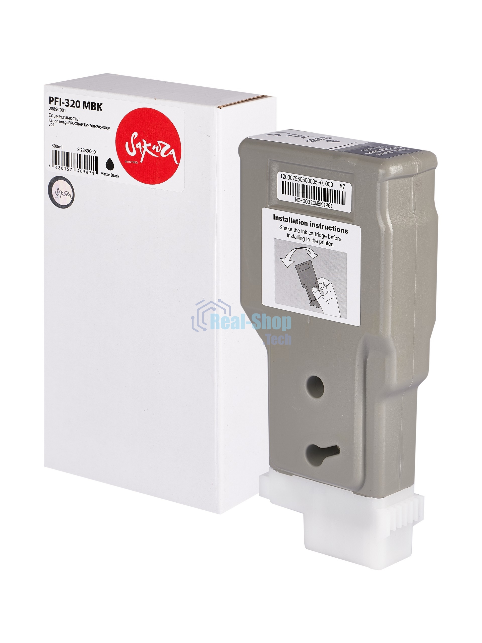 Картридж струйный Sakura 2889C001 (PFI-320 MBK) для Canon, черный матовый, 300 мл.
