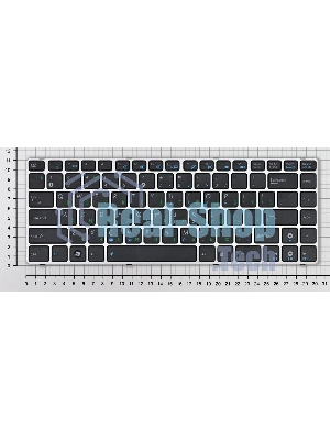 Клавиатура для ноутбука Asus UL30 K42 черная с серебристой рамкой