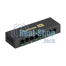 Коммутатор неуправляемый ExeGate EDES-1008D (8-портовый UTP 10/100Mbps, металлический корпус, с функцией энергосбережения (EEE), настольный/настенный)