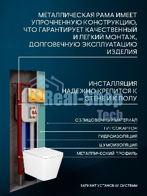 Комплект BAU 6 в 1: рамная инсталляция, унитаз подвесной безободковый вихревой Bau Stil Hurricane, быстросъемное тонкое сиденье дюропласт микролифт, кнопка смыва BAU Stil, золото