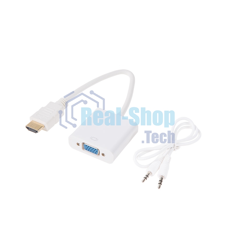Переходник штекер Rexant HDMI - гнездо VGA, провод + шнур стерео 3,5 мм