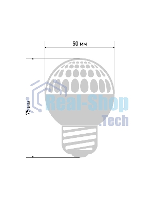 Лампа шар Neon-night e27 10 LED Ø50мм красная 24В (постоянное напряжение)