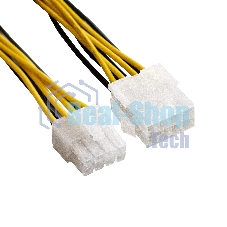 Удлинитель кабеля питания материнской платы +12V ExeGate EX-EXT-8M8F-0.3 (8pin EPS12V M/8pin EPS12V F, 0,3м)