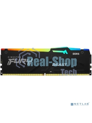 Оперативная память Kingston Fury Beast, DDR5, 16GB (1x16GB), 5200MHz, CL40, DIMM, с радиаторами, RGB, черный