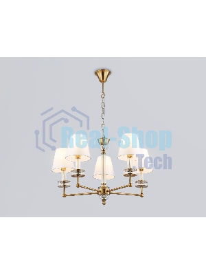 Люстра Ambrella light LH71021/5 BS/WH латунь/белый E14*5 max 40W D670*1130