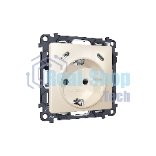 Комплект механизма электрической розетки 2USB С+C 20W с/з на винтовых зажимах 16A-250V ALFA Бежевый глянец QUANT (AP3105, VM165) MA310510