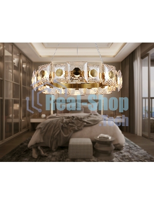 Светильник Ambrella light LH31027 BS/TI латунь/янтарь 72W 3000K D700*150