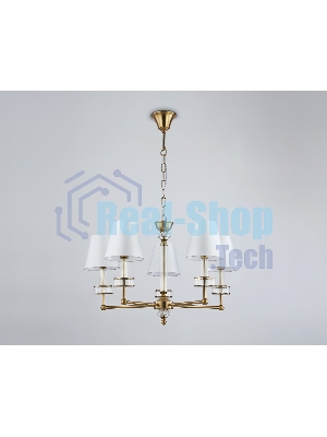 Люстра Ambrella light LH71021/5 BS/WH латунь/белый E14*5 max 40W D670*1130