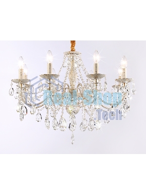 Светильник Ambrella light TR4945/8 WH/GD/CL белый/золото/прозрачный E14/8 max 40W D715*555