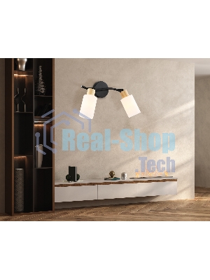 Светильник Ambrella light TR8721/2 BK/WD черный/дерево E14/2 max 60W 380*100*210
