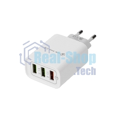 Сетевое зарядное устройство Rexant 3 x USB, 5V, 3 А + 1 А + 1 А, белый
