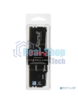 Оперативная память Kingston Fury Beast, DDR5, 16GB (1x16GB), 5200MHz, CL40, DIMM, с радиаторами, RGB, черный