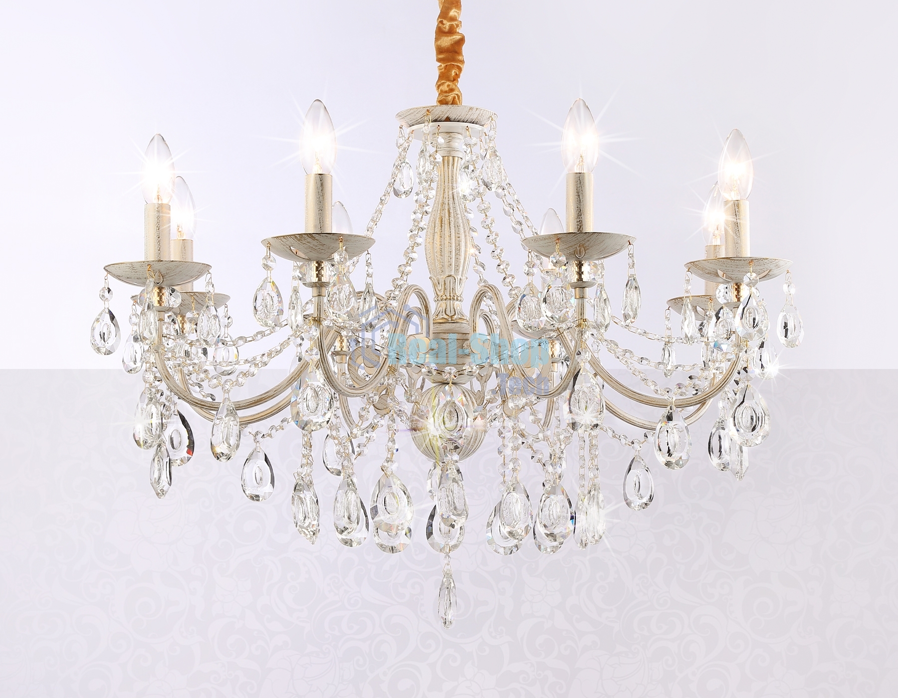 Светильник Ambrella light TR4945/8 WH/GD/CL белый/золото/прозрачный E14/8 max 40W D715*555