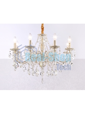Светильник Ambrella light TR4945/8 WH/GD/CL белый/золото/прозрачный E14/8 max 40W D715*555