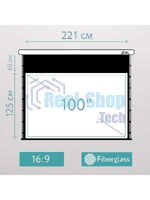 Экран для проектора S'OK SCPSMT-221x125FG-ED60 100 