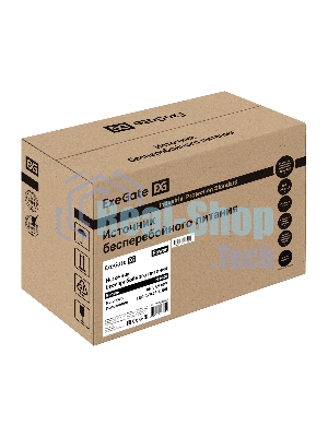 Источник бесперебойного питания ExeGate Power NB-850.LED.AVR.2SH.USB (850VA/510W, LED, AVR, 2*Schuko, USB, батарея 12V 9Ah, черный)